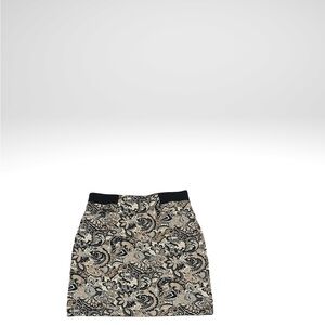 Elegant Blue and Tan Patterned Women's Skirt